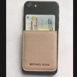Michael Kors Light Pink Phone Card Holder/Pocket Sticker NIP